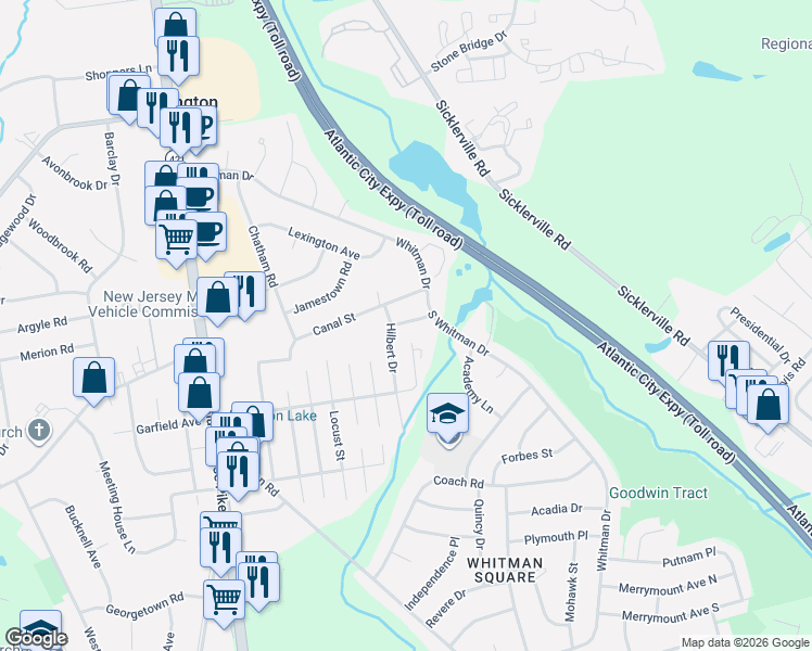map of restaurants, bars, coffee shops, grocery stores, and more near 331 Lebanon Street in Washington Township