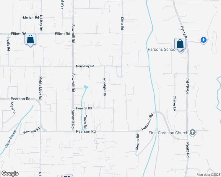 map of restaurants, bars, coffee shops, grocery stores, and more near 5680 Woodglen Drive in Paradise