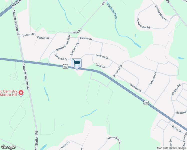 map of restaurants, bars, coffee shops, grocery stores, and more near 301 Long Meadow Drive in Mullica Hill