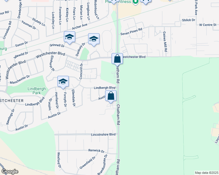 map of restaurants, bars, coffee shops, grocery stores, and more near 2004 Austin Drive in Springfield