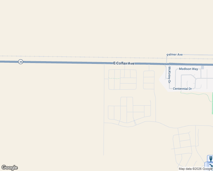 map of restaurants, bars, coffee shops, grocery stores, and more near 45710 Silverdrop ave in Bennett