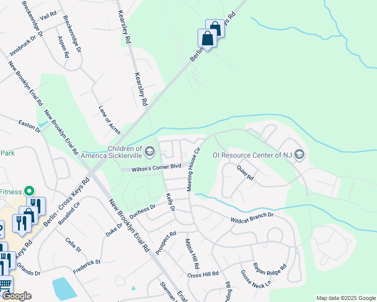 map of restaurants, bars, coffee shops, grocery stores, and more near 61 Tailor Lane in Sicklerville