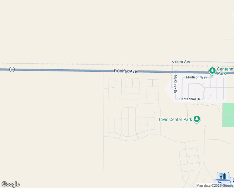 map of restaurants, bars, coffee shops, grocery stores, and more near 204 Coyote Street in Bennett