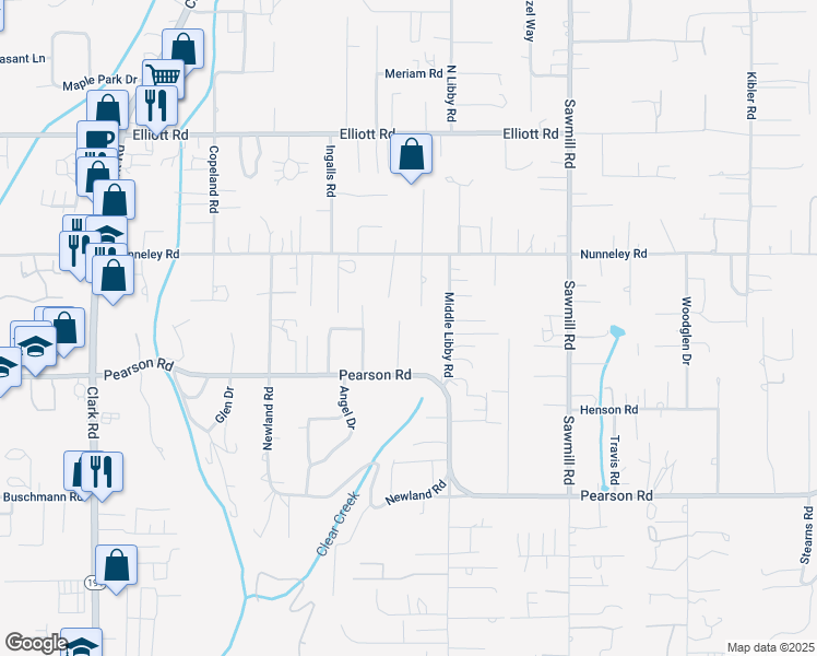 map of restaurants, bars, coffee shops, grocery stores, and more near 5680 Clara Lane in Paradise