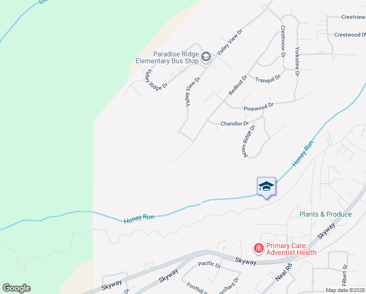 map of restaurants, bars, coffee shops, grocery stores, and more near 191 Redbud Drive in Paradise
