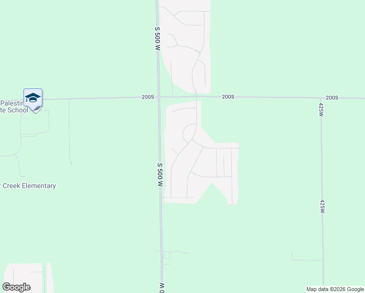 map of restaurants, bars, coffee shops, grocery stores, and more near 2175 County Road 500 West in New Palestine
