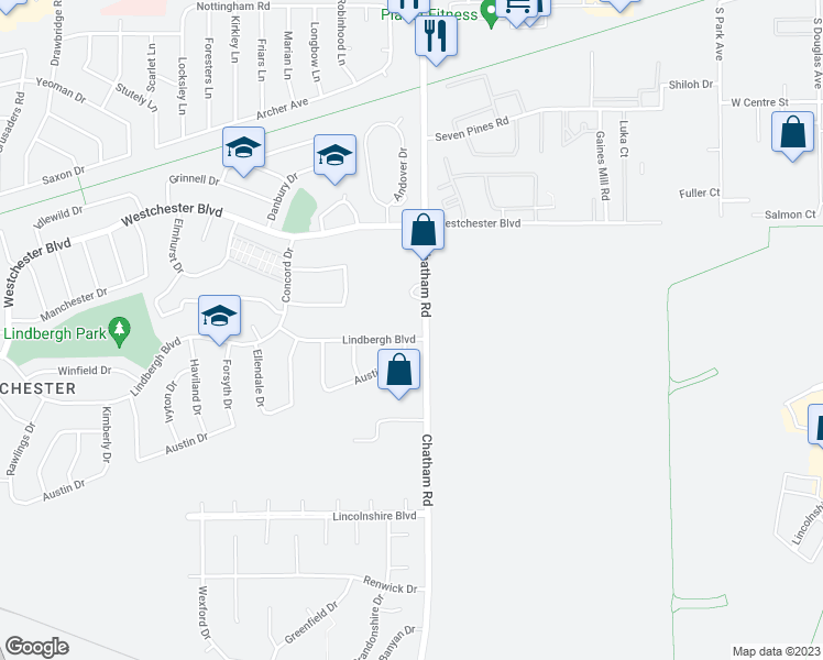 map of restaurants, bars, coffee shops, grocery stores, and more near 2001 Lindbergh Boulevard in Springfield