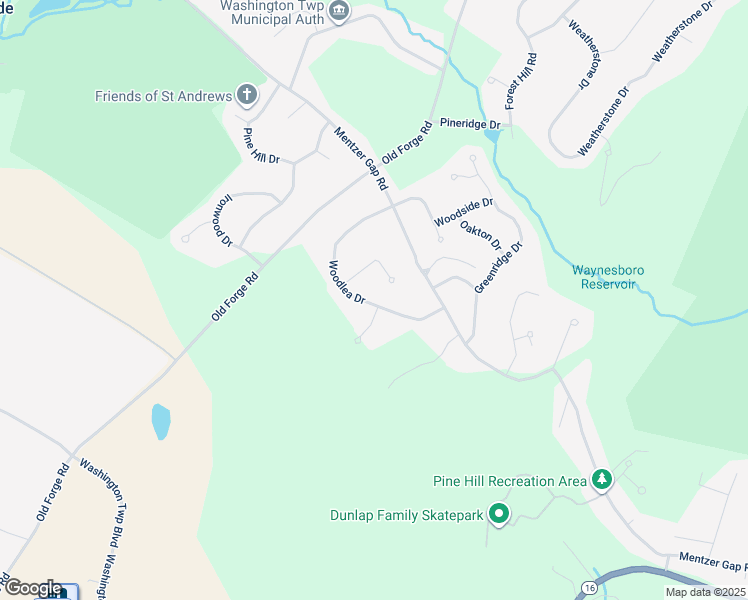 map of restaurants, bars, coffee shops, grocery stores, and more near 11748 Woodlea Drive in Waynesboro