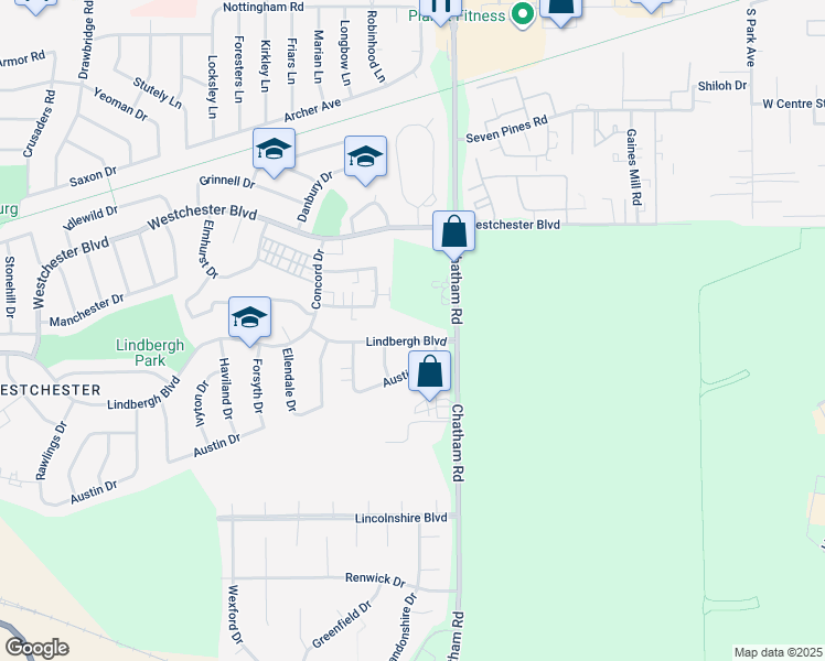 map of restaurants, bars, coffee shops, grocery stores, and more near 2005-2099 Lindbergh Boulevard in Springfield