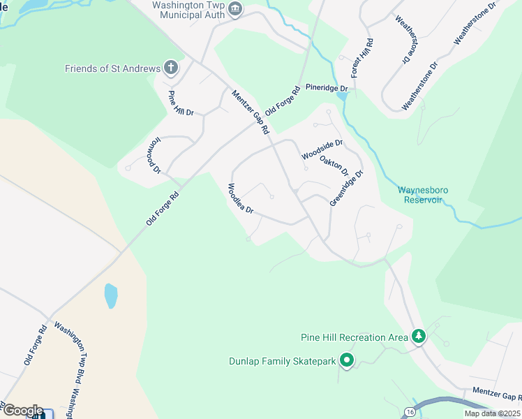 map of restaurants, bars, coffee shops, grocery stores, and more near 11756 Woodlea Drive in Waynesboro