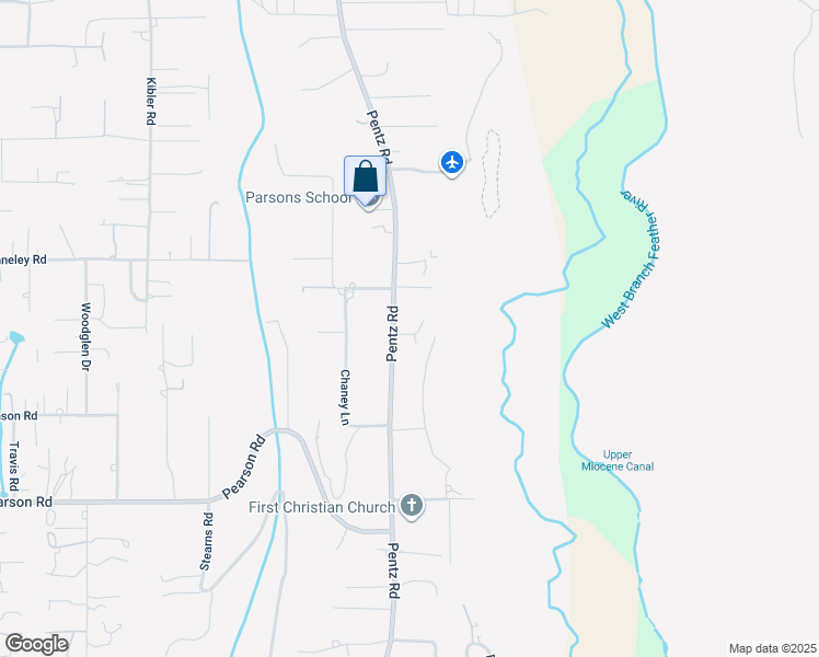 map of restaurants, bars, coffee shops, grocery stores, and more near 1911 Lowry Lane in Paradise