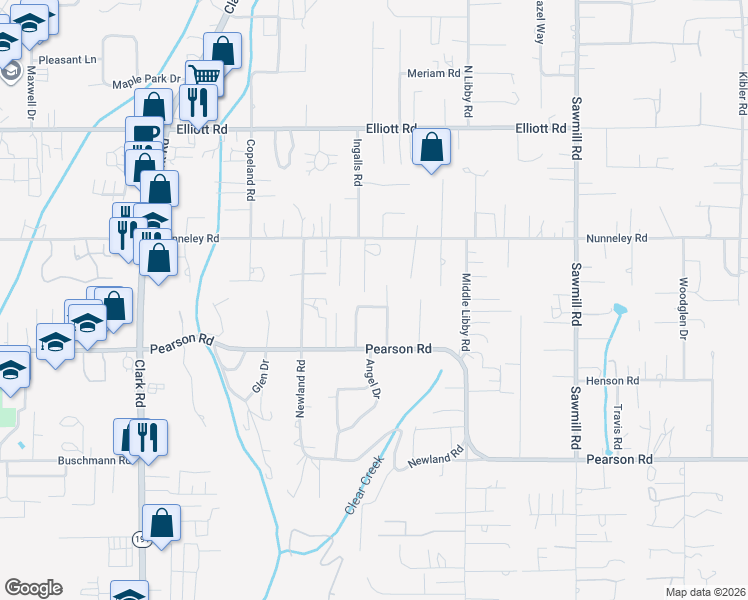map of restaurants, bars, coffee shops, grocery stores, and more near 5715 Newman Avenue in Paradise