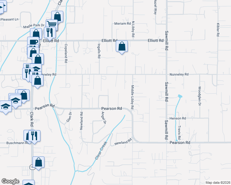 map of restaurants, bars, coffee shops, grocery stores, and more near 5683 Clara Lane in Paradise