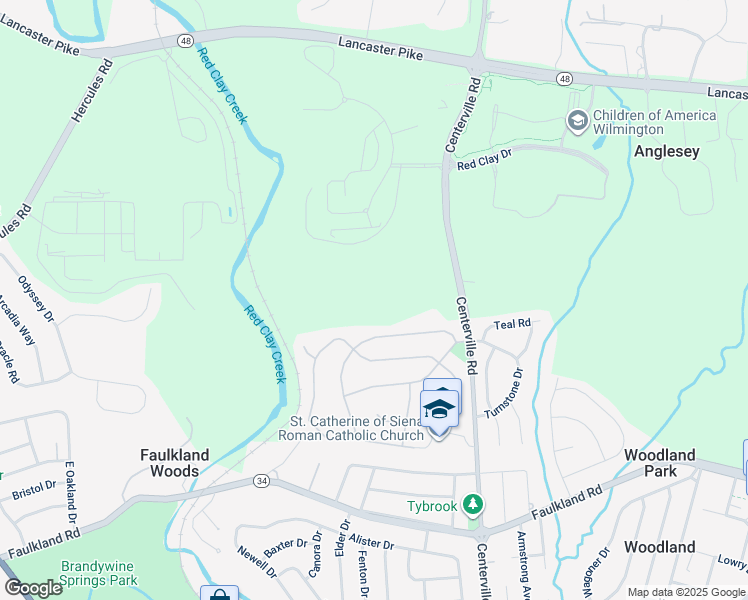 map of restaurants, bars, coffee shops, grocery stores, and more near 1047 Shinnecock Drive in Wilmington