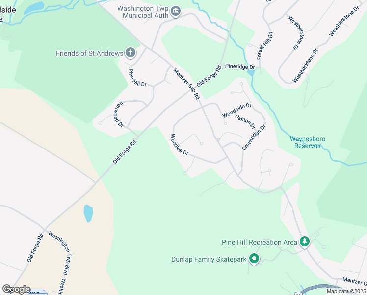map of restaurants, bars, coffee shops, grocery stores, and more near 11720 Woodlea Drive in Waynesboro