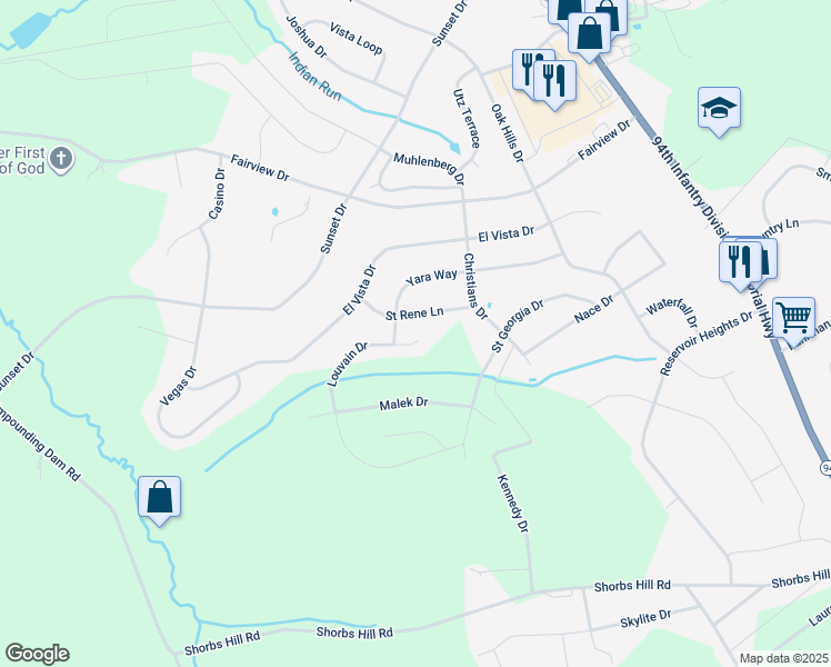 map of restaurants, bars, coffee shops, grocery stores, and more near 3 Louvain Drive in Hanover