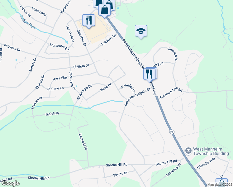 map of restaurants, bars, coffee shops, grocery stores, and more near 1958 Oak Hills Drive in Hanover