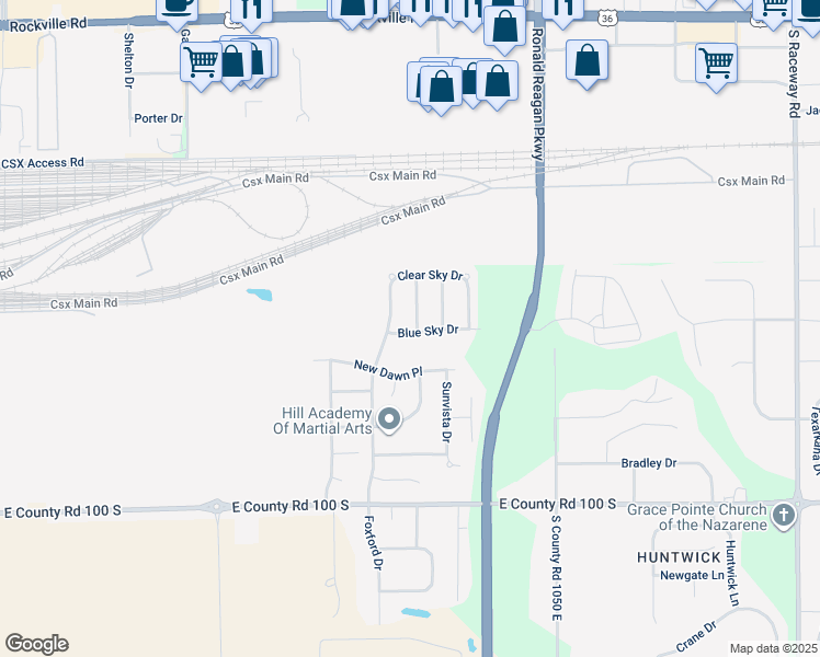 map of restaurants, bars, coffee shops, grocery stores, and more near 609 New Moon Street in Avon