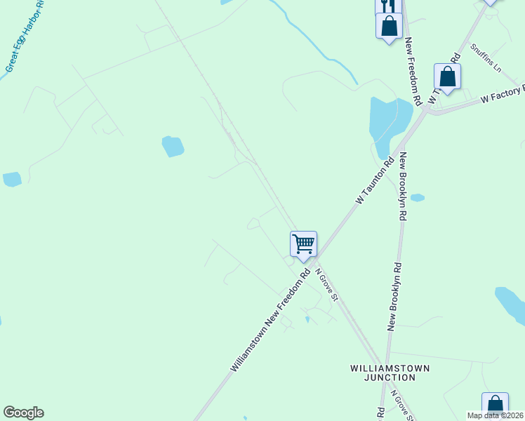 map of restaurants, bars, coffee shops, grocery stores, and more near 414 Junction Road in Winslow Township