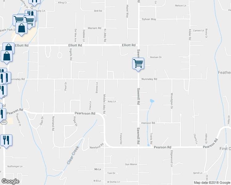 map of restaurants, bars, coffee shops, grocery stores, and more near 5719 Cherokee Drive in Paradise