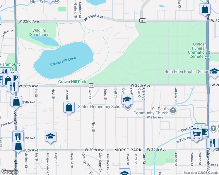 map of restaurants, bars, coffee shops, grocery stores, and more near in 