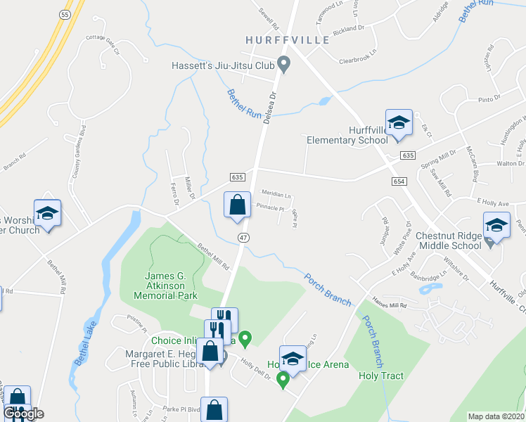 map of restaurants, bars, coffee shops, grocery stores, and more near 111 Pinnacle Place in Washington Township