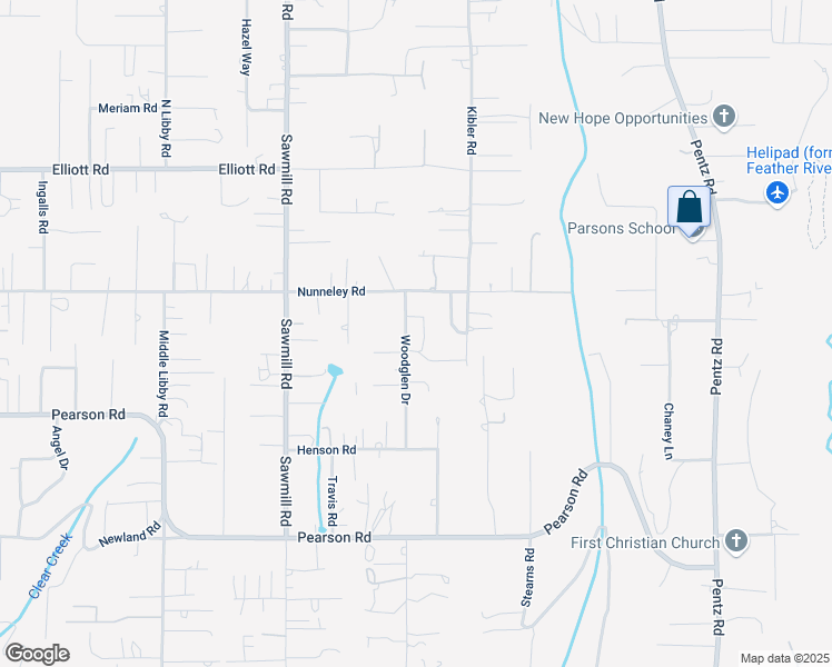 map of restaurants, bars, coffee shops, grocery stores, and more near 5714 Woodglen Drive in Paradise