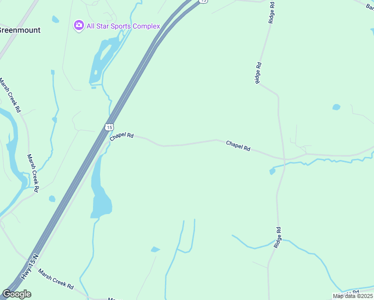 map of restaurants, bars, coffee shops, grocery stores, and more near 741 Chapel Road in Gettysburg
