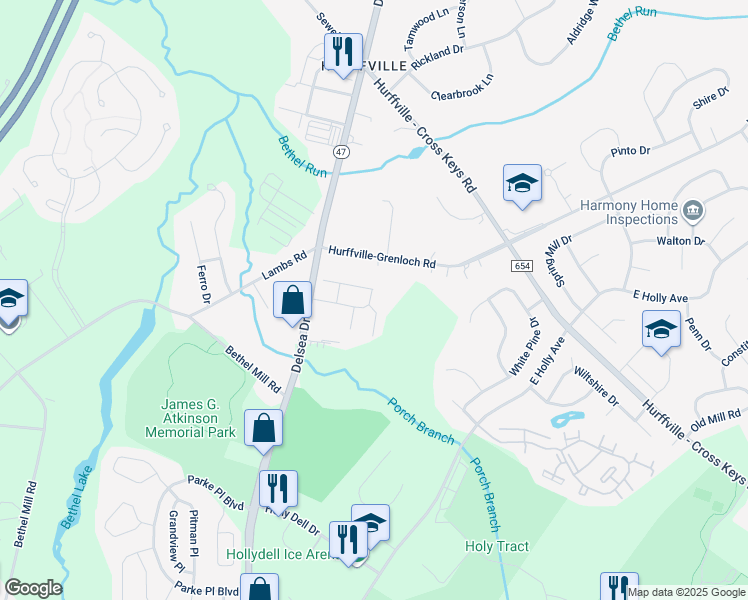 map of restaurants, bars, coffee shops, grocery stores, and more near 305 Pinnacle Place in Washington Township