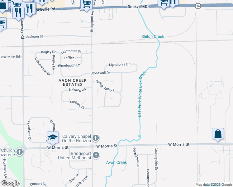 map of restaurants, bars, coffee shops, grocery stores, and more near 8616 Old Dominion Court in Indianapolis