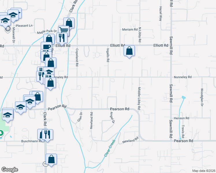 map of restaurants, bars, coffee shops, grocery stores, and more near 5724 Pearl Drive in Paradise