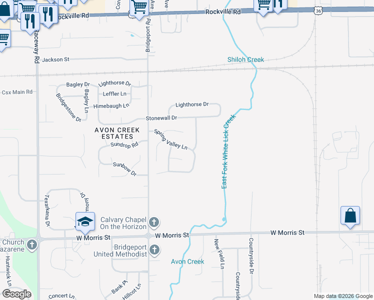 map of restaurants, bars, coffee shops, grocery stores, and more near 8616 Old Dominion Court in Indianapolis