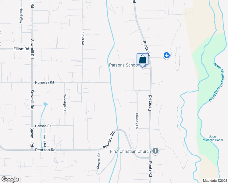 map of restaurants, bars, coffee shops, grocery stores, and more near 5733 Hilbe Drive in Paradise