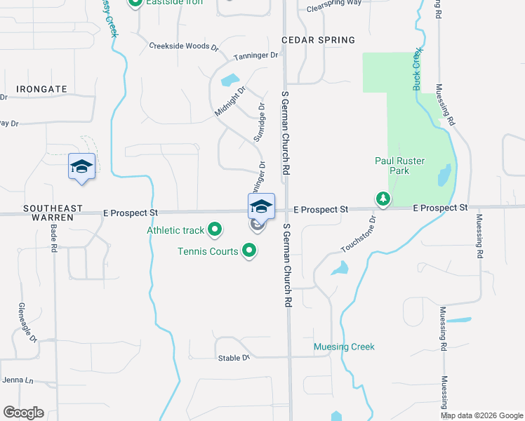 map of restaurants, bars, coffee shops, grocery stores, and more near 10903 Stoney Creek Court in Indianapolis
