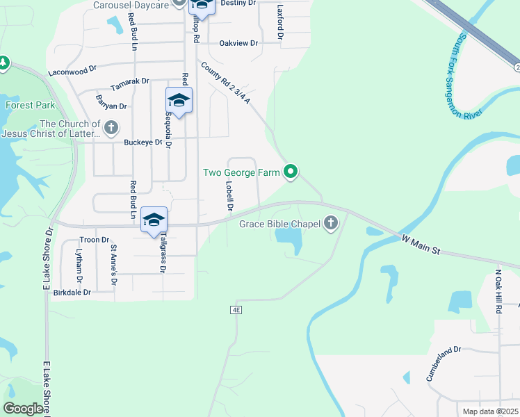 map of restaurants, bars, coffee shops, grocery stores, and more near 3201 Lauxmont Drive in Springfield