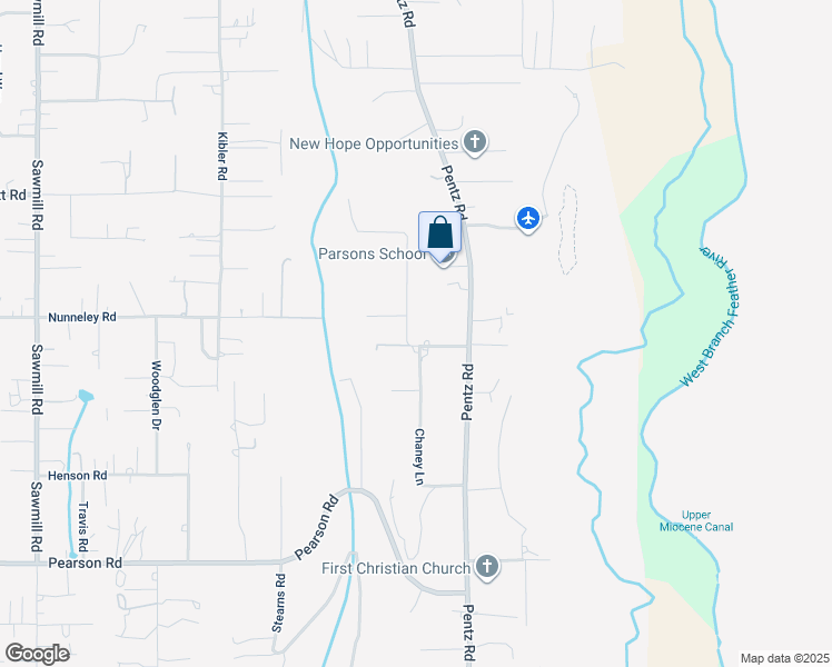 map of restaurants, bars, coffee shops, grocery stores, and more near 5740 Fickett Lane in Paradise