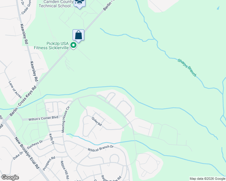 map of restaurants, bars, coffee shops, grocery stores, and more near 25 Normans Ford Drive in Winslow Township