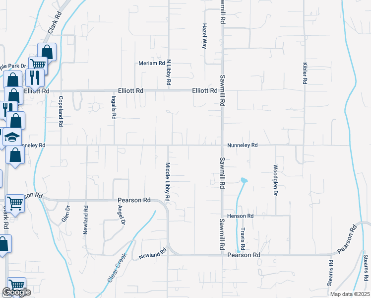 map of restaurants, bars, coffee shops, grocery stores, and more near 6479 Simon Way in Paradise