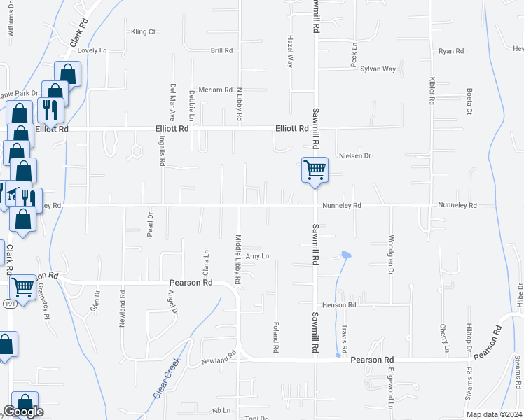 map of restaurants, bars, coffee shops, grocery stores, and more near 1432 Nunneley Road in Paradise