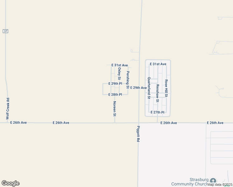 map of restaurants, bars, coffee shops, grocery stores, and more near 2865 Oxley Street in Strasburg