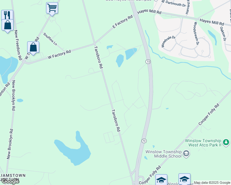 map of restaurants, bars, coffee shops, grocery stores, and more near 10 Butternut Drive in Berlin