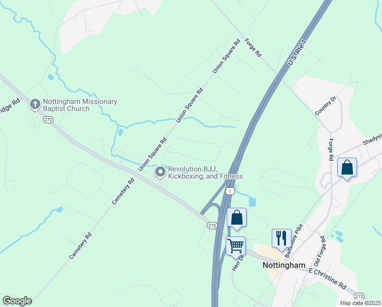map of restaurants, bars, coffee shops, grocery stores, and more near 123 Blackburn Drive in Nottingham