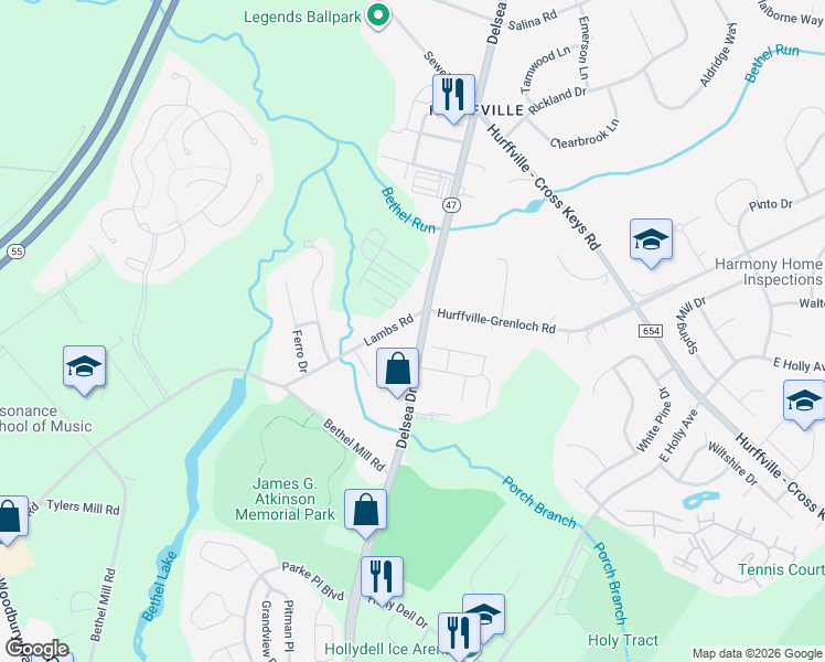 map of restaurants, bars, coffee shops, grocery stores, and more near 509 Delsea Drive in Washington Township