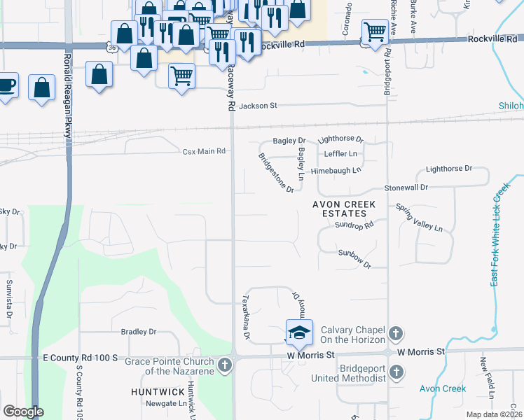 map of restaurants, bars, coffee shops, grocery stores, and more near 9208 Westdrum Court in Indianapolis
