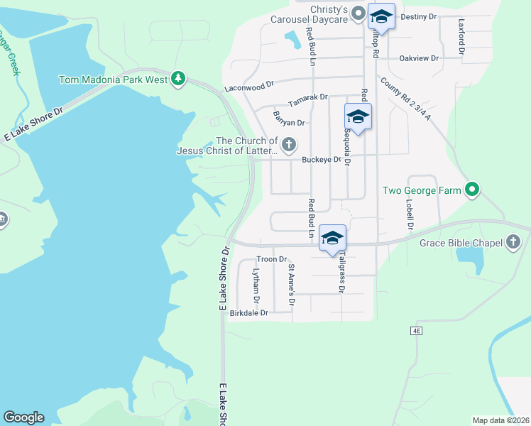 map of restaurants, bars, coffee shops, grocery stores, and more near 420 East Lake Shore Drive in Springfield