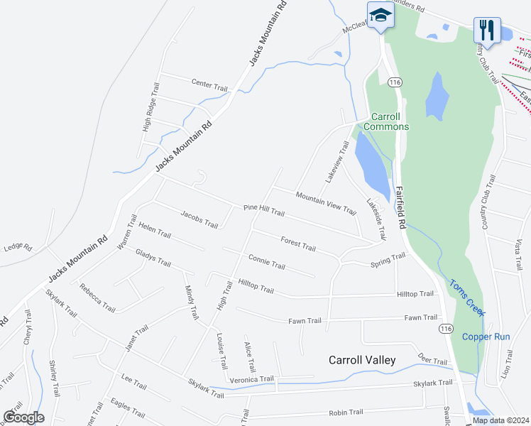 map of restaurants, bars, coffee shops, grocery stores, and more near 31 Pine Hill Trail in Fairfield