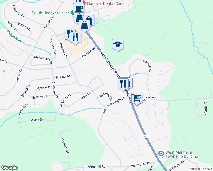 map of restaurants, bars, coffee shops, grocery stores, and more near 4 Nace Dr in Hanover