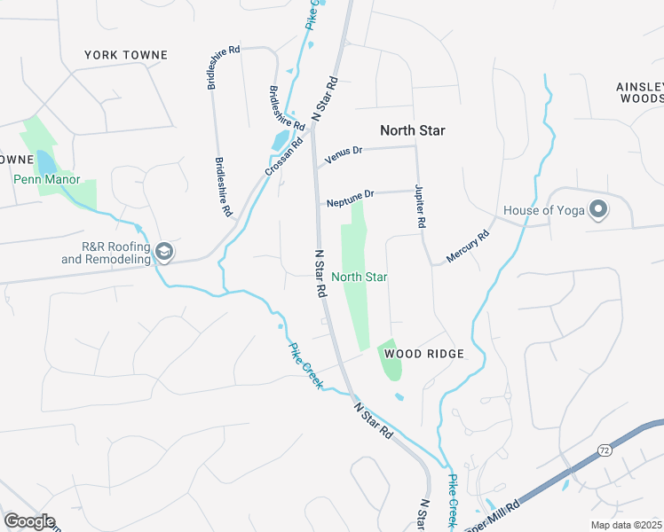 map of restaurants, bars, coffee shops, grocery stores, and more near 216 North Star Road in Newark