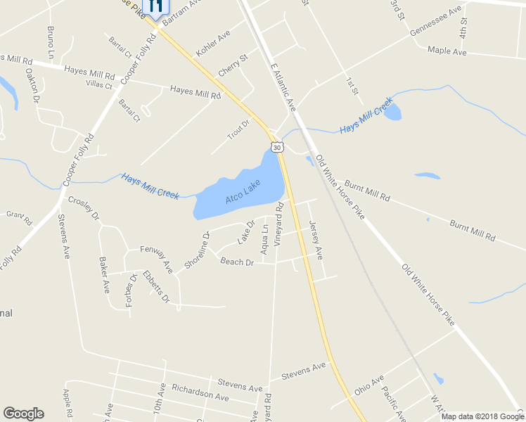 map of restaurants, bars, coffee shops, grocery stores, and more near 193 Lake Drive in Atco