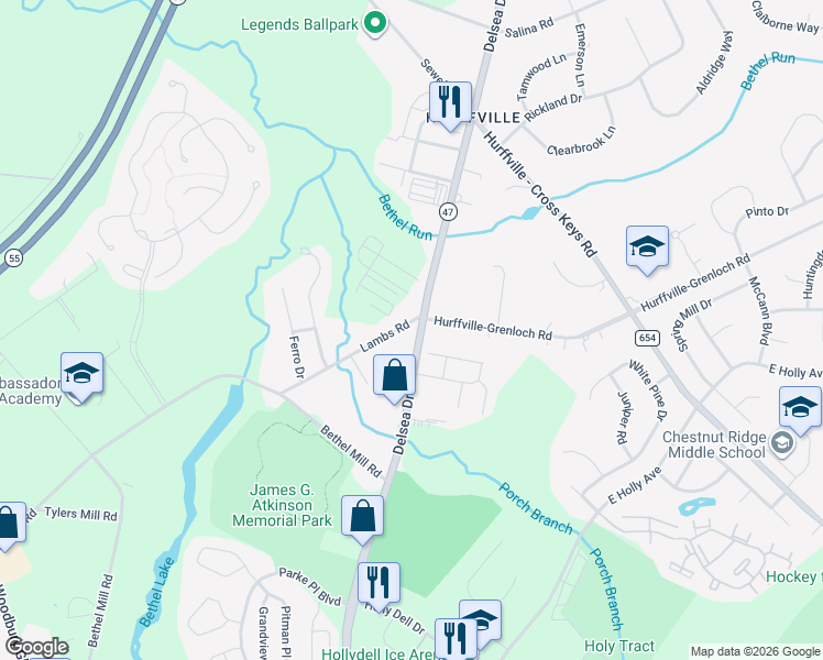 map of restaurants, bars, coffee shops, grocery stores, and more near 509 Delsea Drive in Washington Township